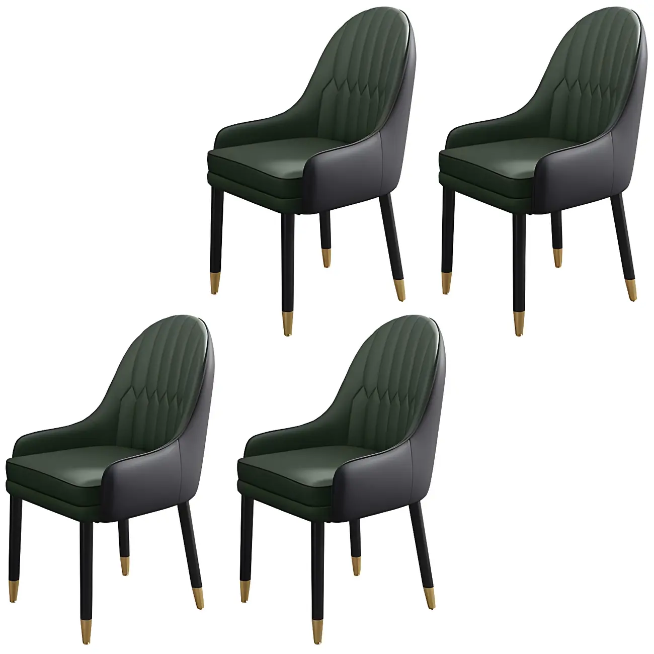 Modern Leather Upholstered Dining Chair with Arms