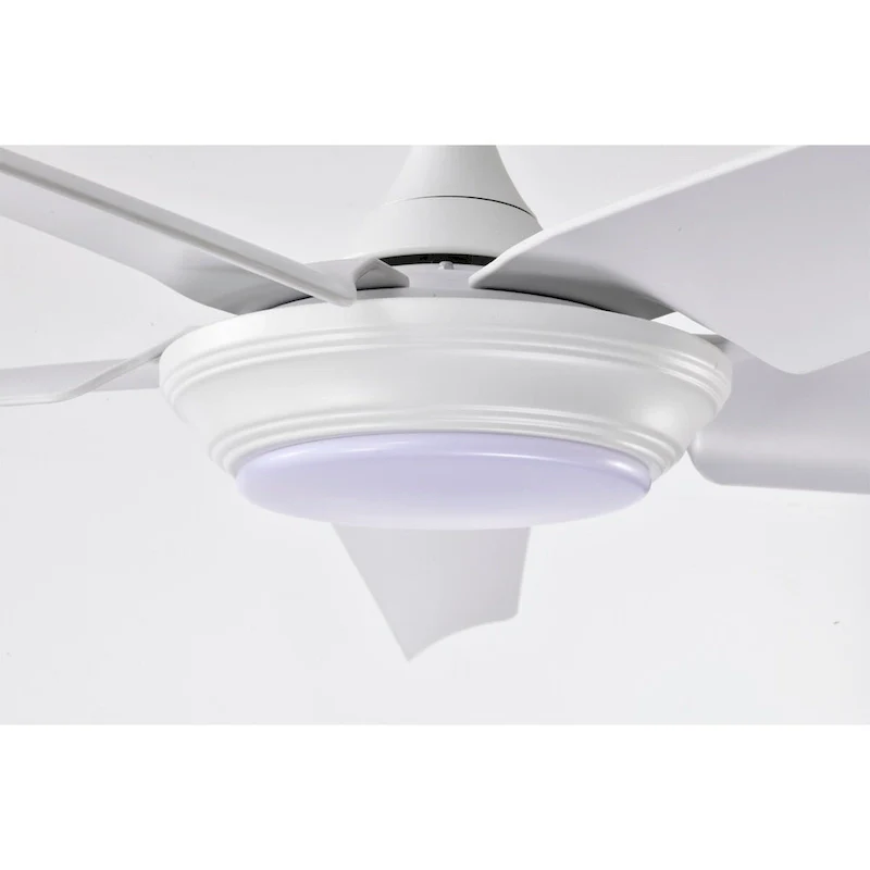 Aisling Modern White Lighted Ceilng Fan 5-Blades LED Remote Control