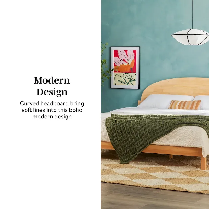 Middlebrook Designs Arched Headboard Solid Pine King Bed