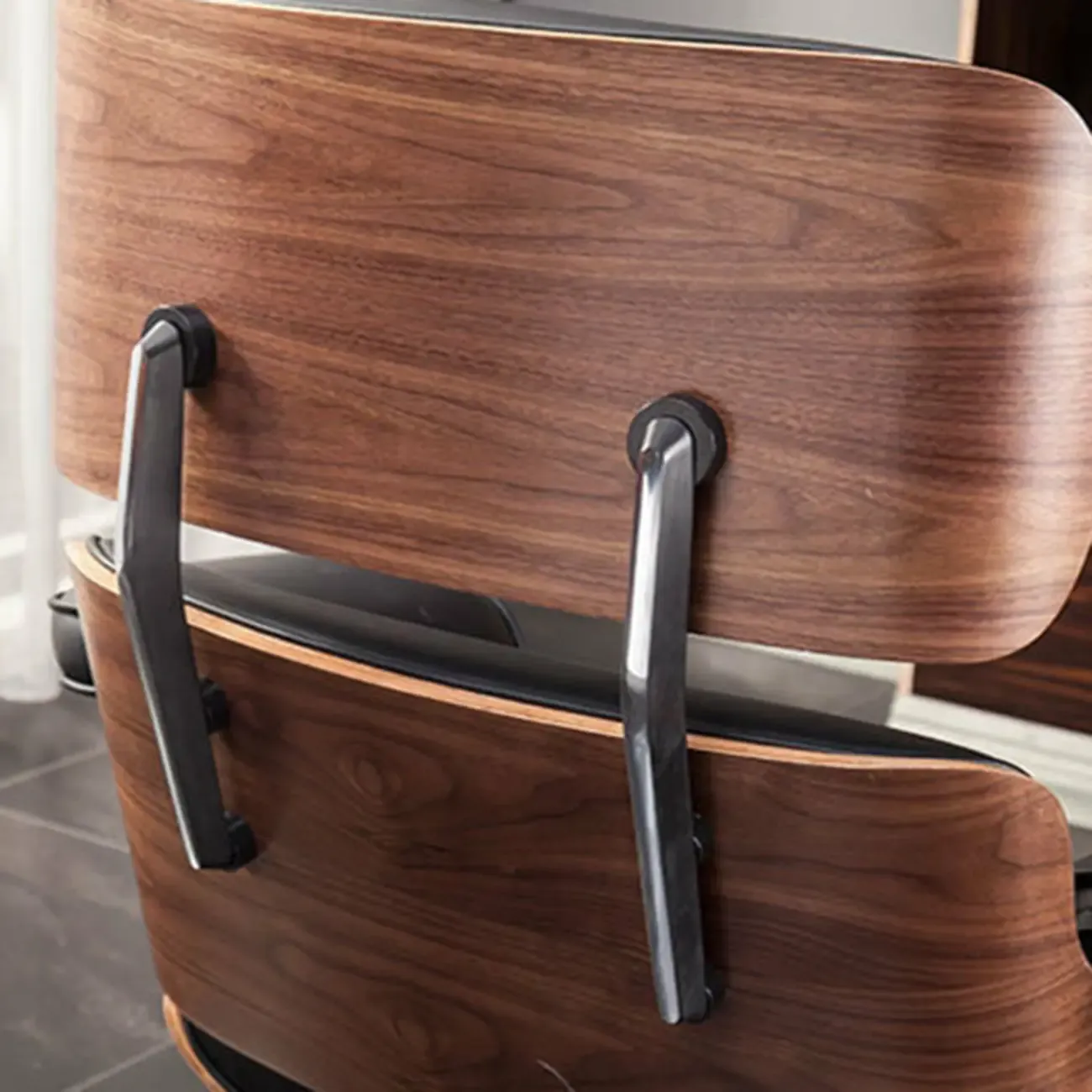 Mid-Century Modern Ergonomic Office Chair Genuine Leather