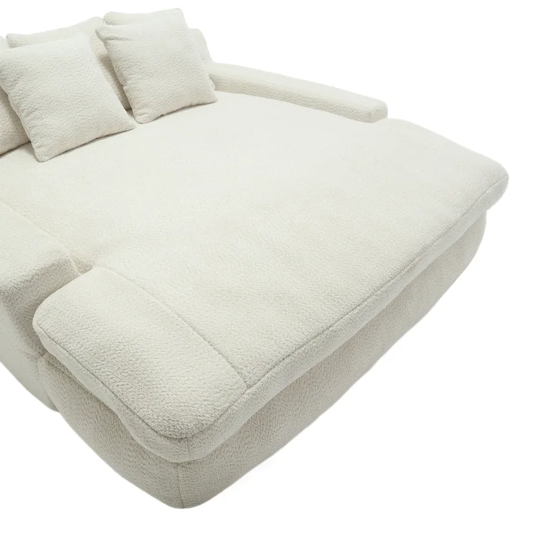 Chenille 2 seater lazy sofa With 5 back pillows