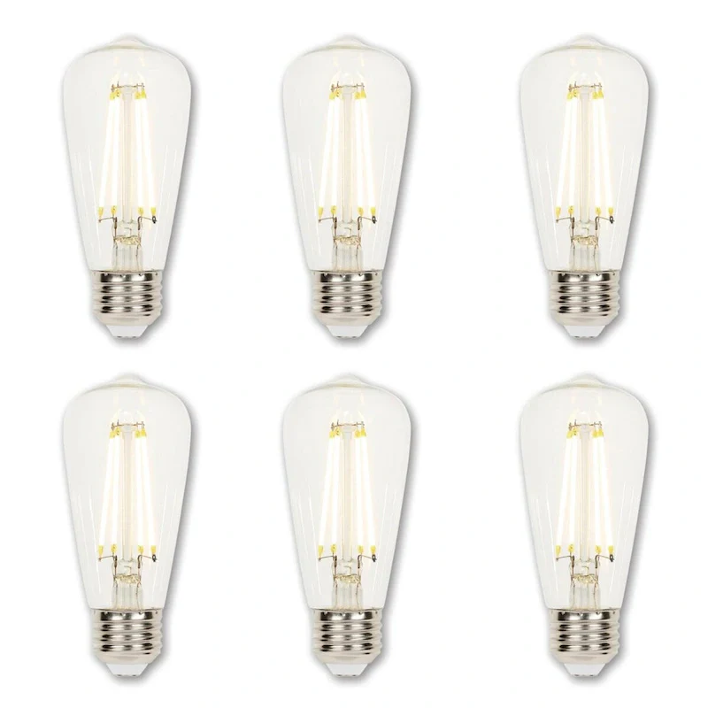 Westinghouse Lighting 4.5-Watt (40-Watt Equivalent) Clear ST15 Dimmable Filament LED Light Bulb, Medium Base - 6-Pack