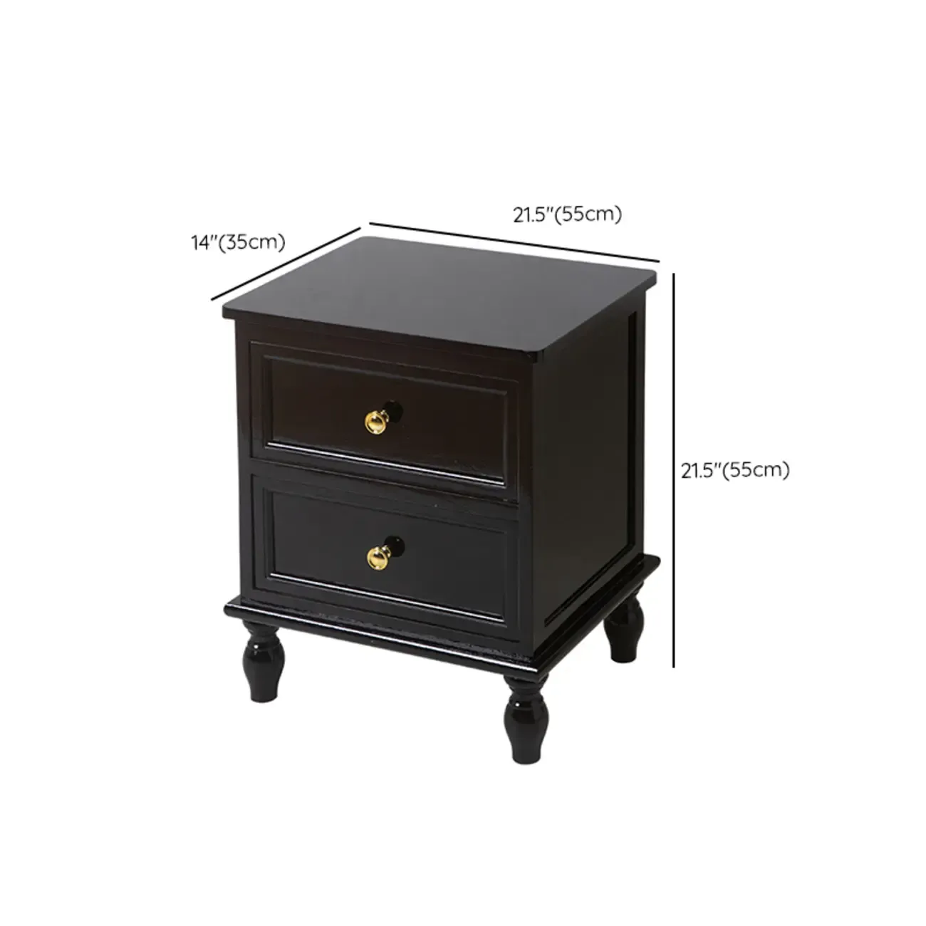 Classic Pure White Wood 3-Drawer Nightstand