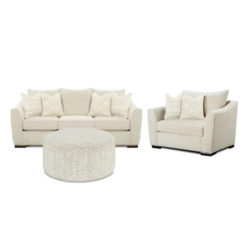 Vibrant Vision Oatmeal Stationary Sofa