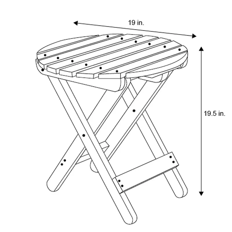 Remedy 19 Assembled Cedar Wood Round Collapsible Folding Table