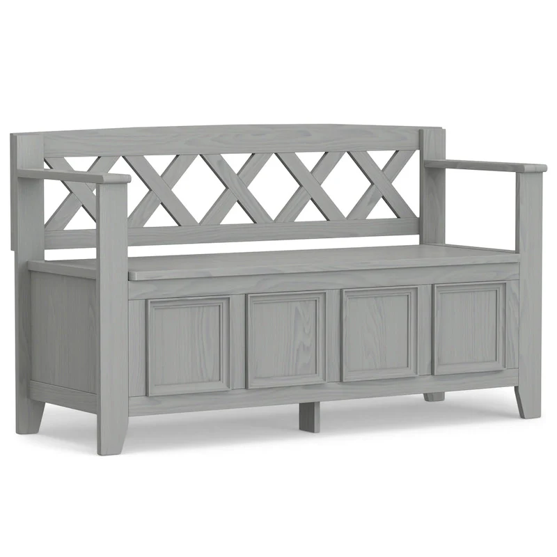 WYNDENHALL Halifax 48 inch Wide Solid Wood Transitional Entryway Bench - 48 Inches wide
