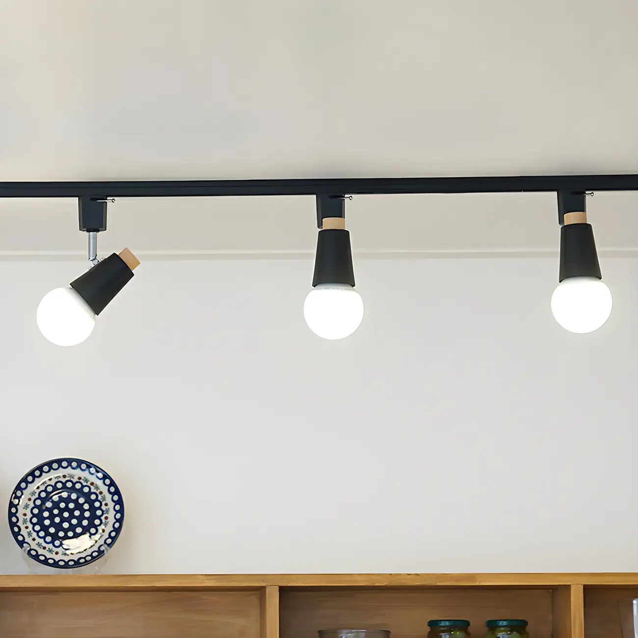 4-Light Modern Conical Adjustable Semi Flush Track Light