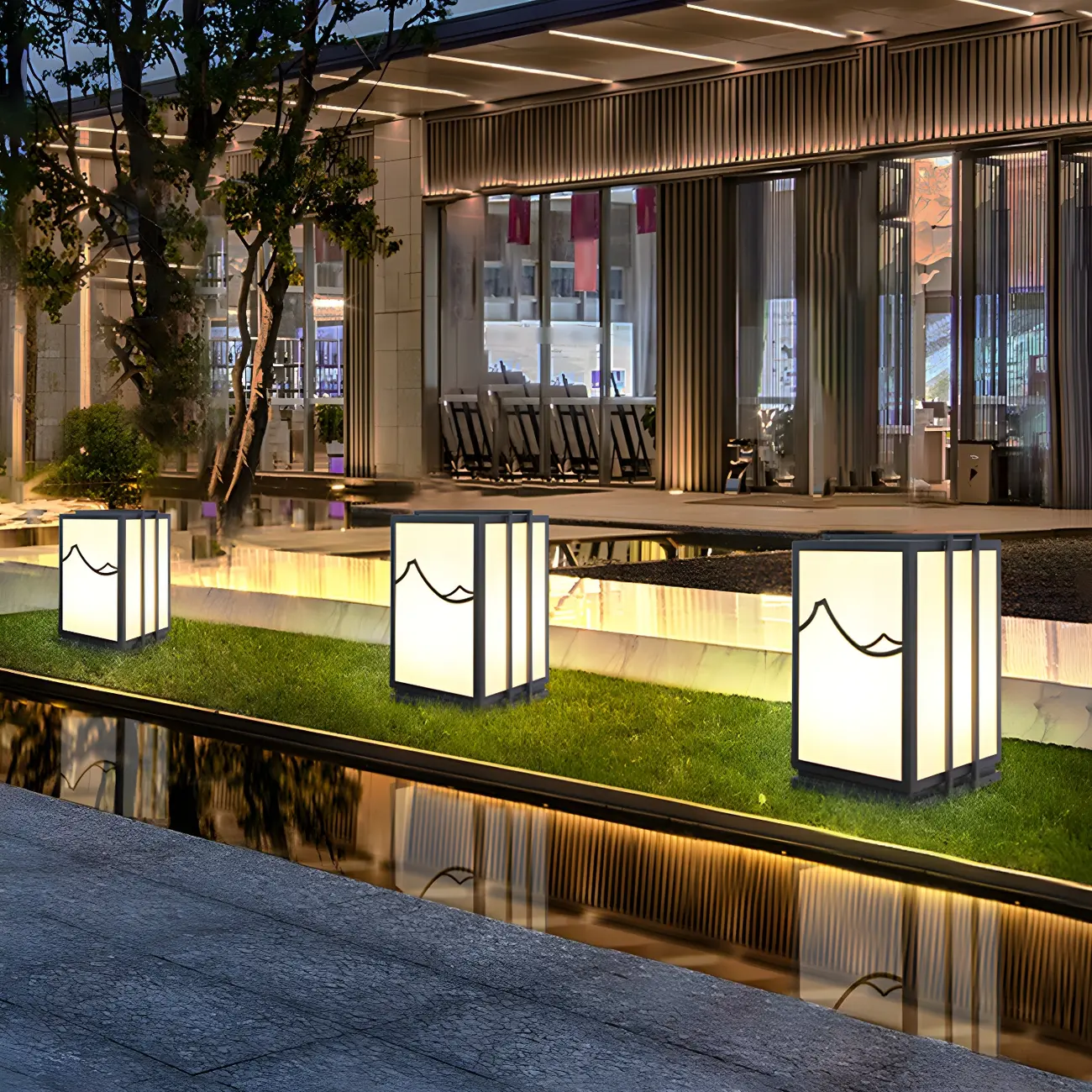 Sophisticated Rectangle Vertical White Shade Post Cap Light