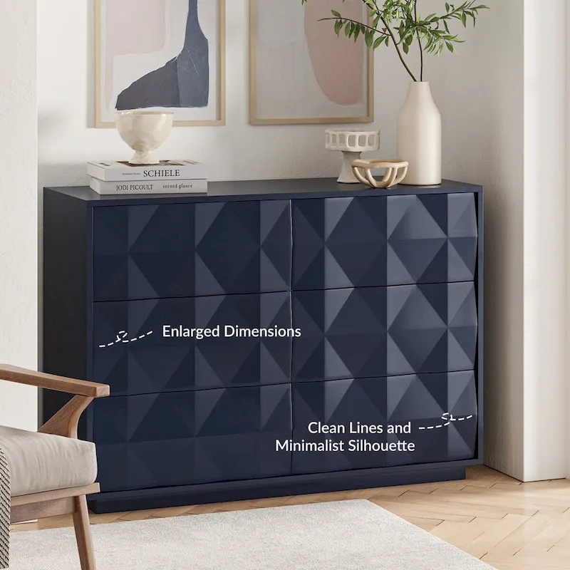 Linus Modern 6-Drawer Dresser by HULALA HOME