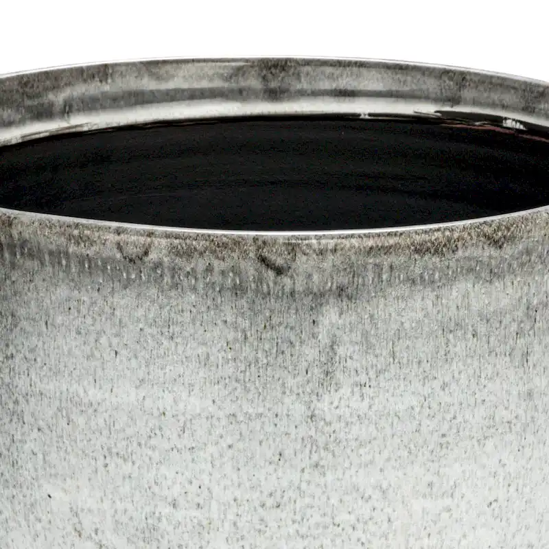 Terra-cotta Footed Vase with Raised Dots and Reactive Glaze