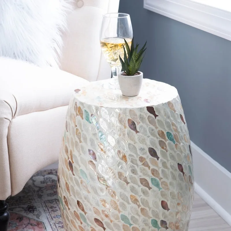 Pendale Fish Mosaic Drum Side Table