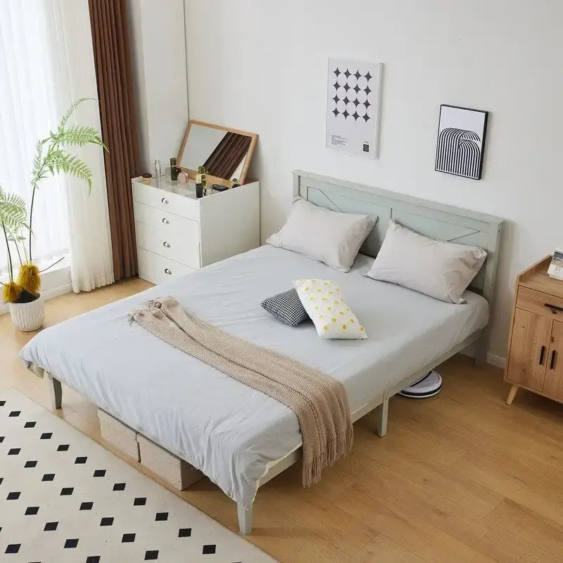 Wooden beds without footboards