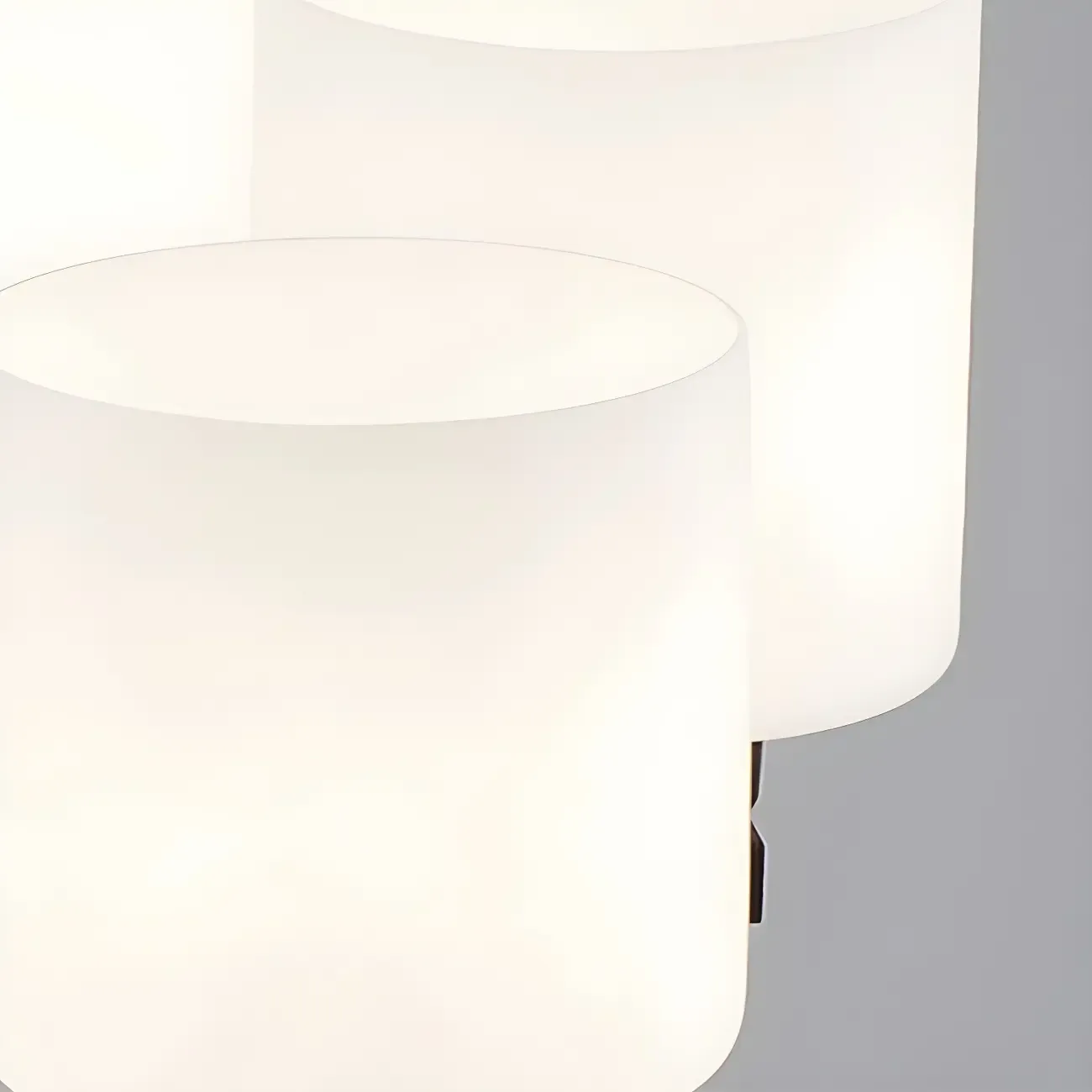 Modern Metal Cylinder Frosted Glass Semi Flush Ceiling Light