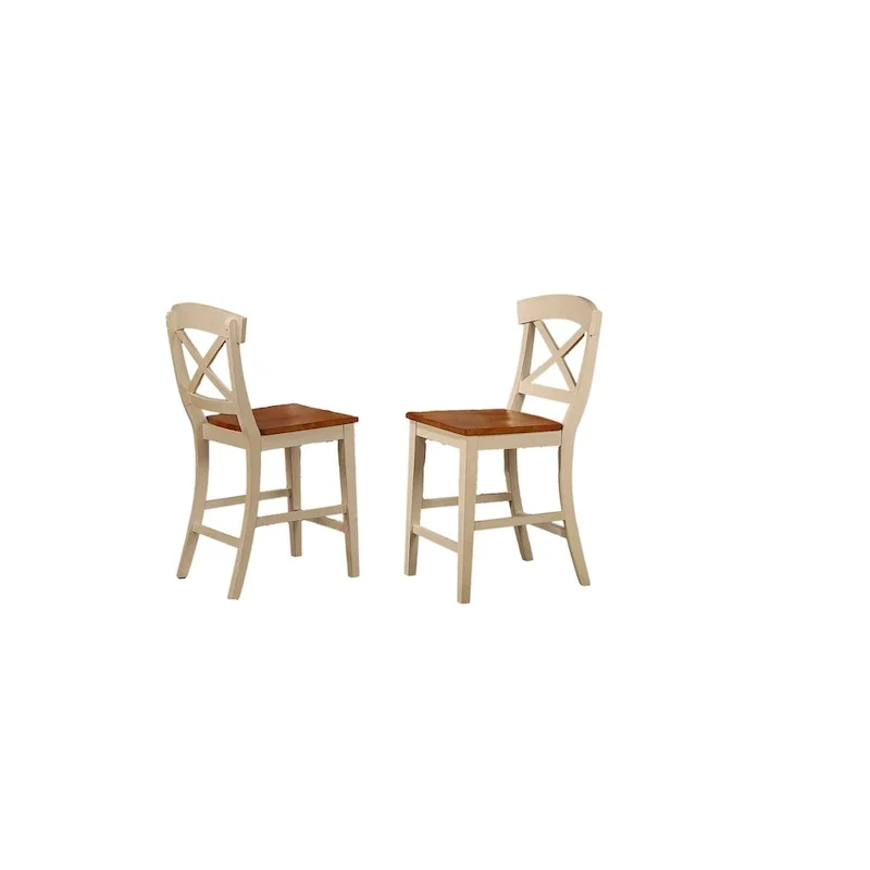 Transitional X-Back 24Counter Stool In Caramel Biscotti