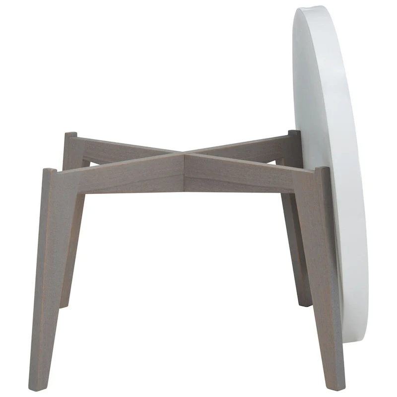 SAFAVIEH Sharron White/ Grey Lacquer End Table - 0 - 32 x 32 x 18 - 32Wx32Dx18H