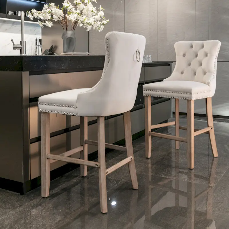 Velvet Upholstered Barstools