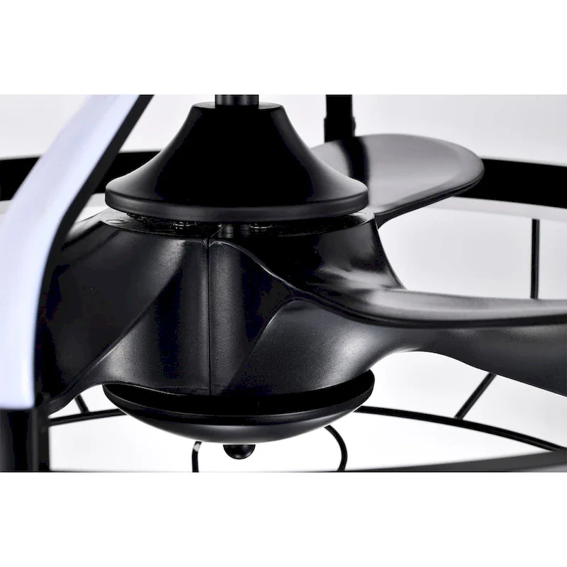 Dhooma 25 Inch Chrome Finished Modern LED Ceiling Fandelier with Remote - N/A