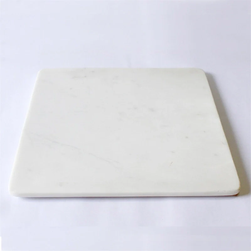 Lg. Square Marble Platter 12  x 12  - White