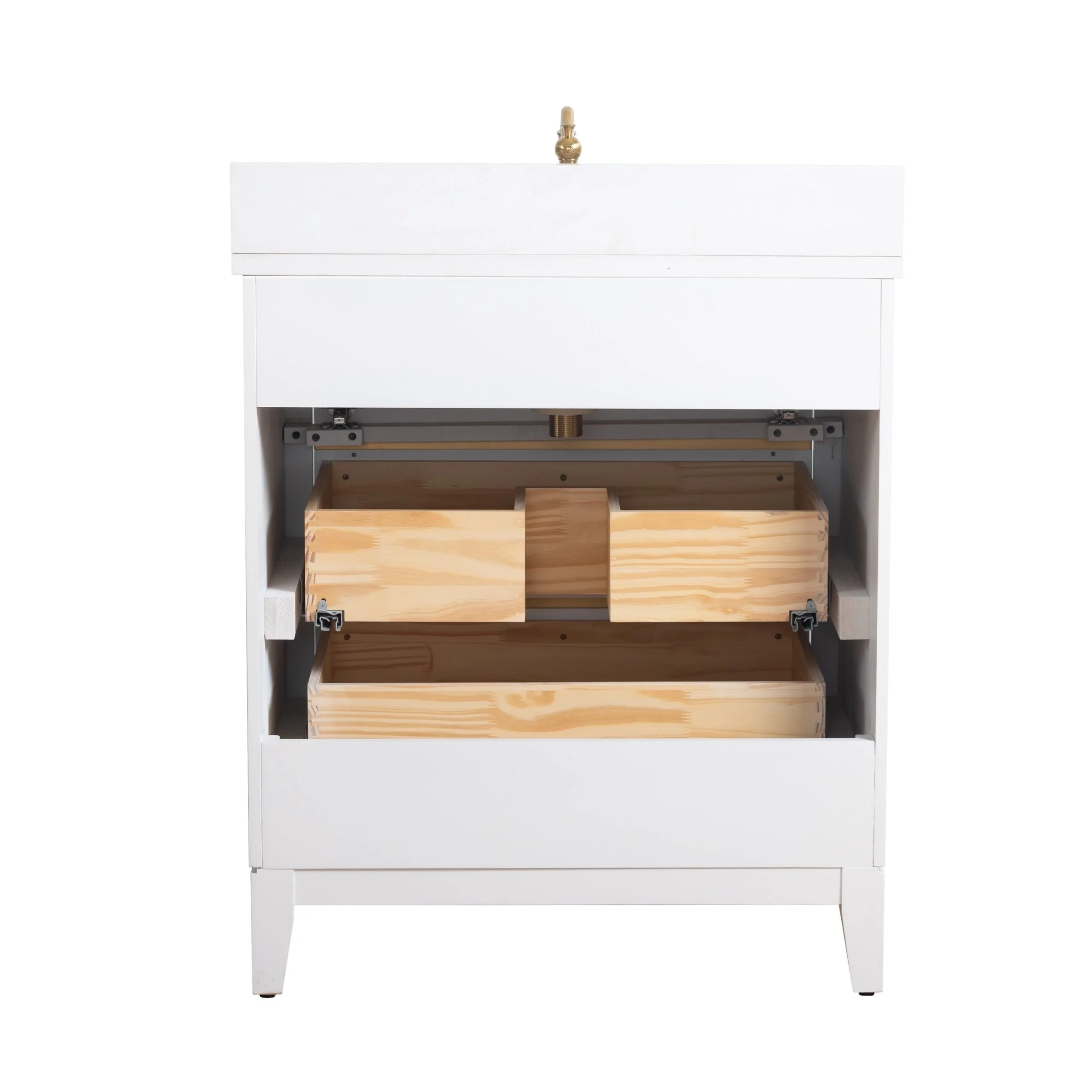 Vanity Art Bathroom Vanity with Ceramic Sink and Engineered Marble Top