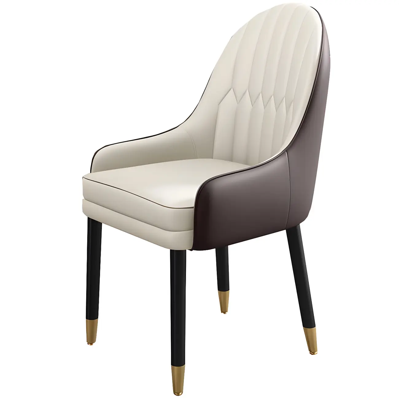 Modern Leather Upholstered Dining Chair with Arms
