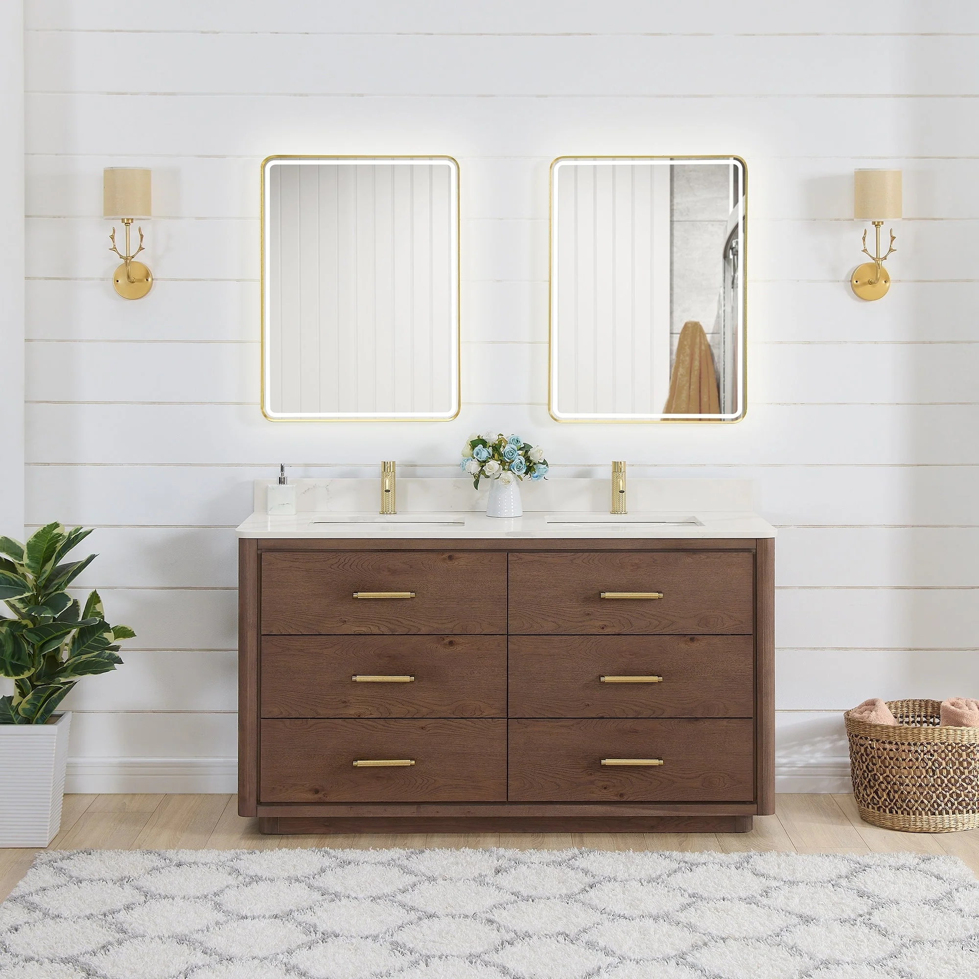 Porto Bath Vanity with White Quartz Stone Top without Mirror