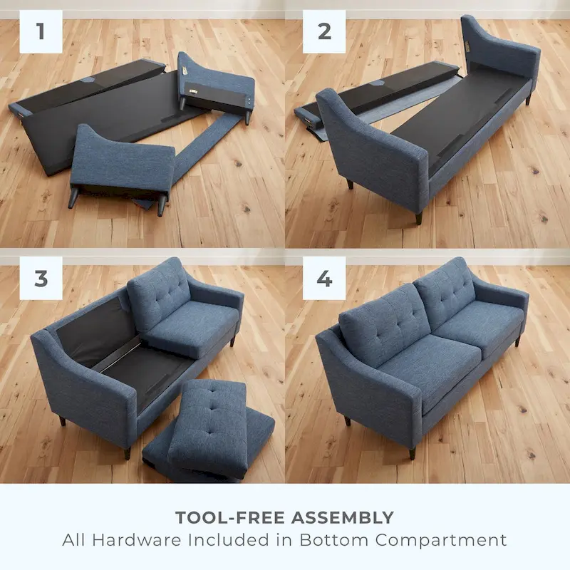 Brookside Ellen 75 Upholstered Scooped Arm Sofa