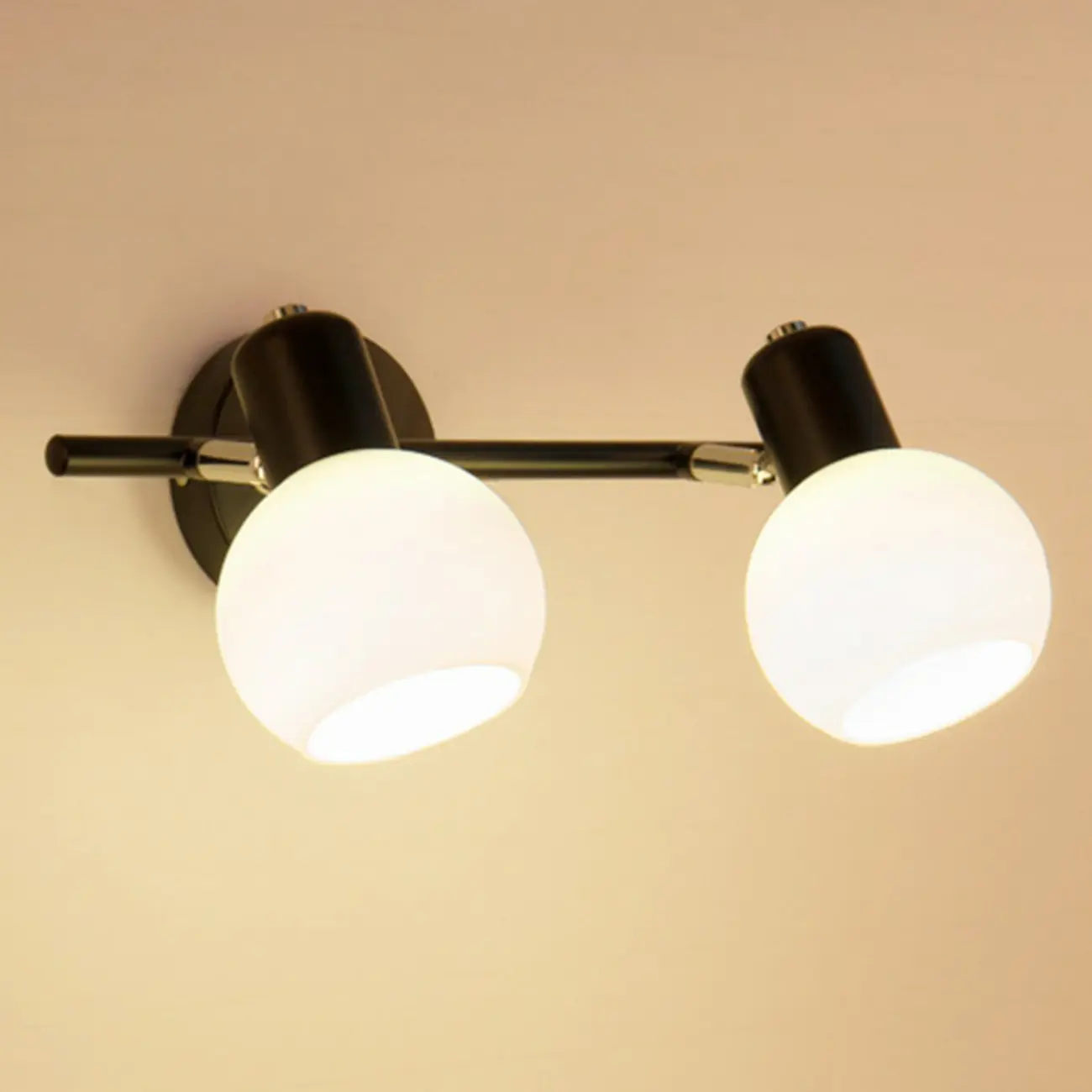 Modern Metal Black Glass Dome Bathroom Vanity Light