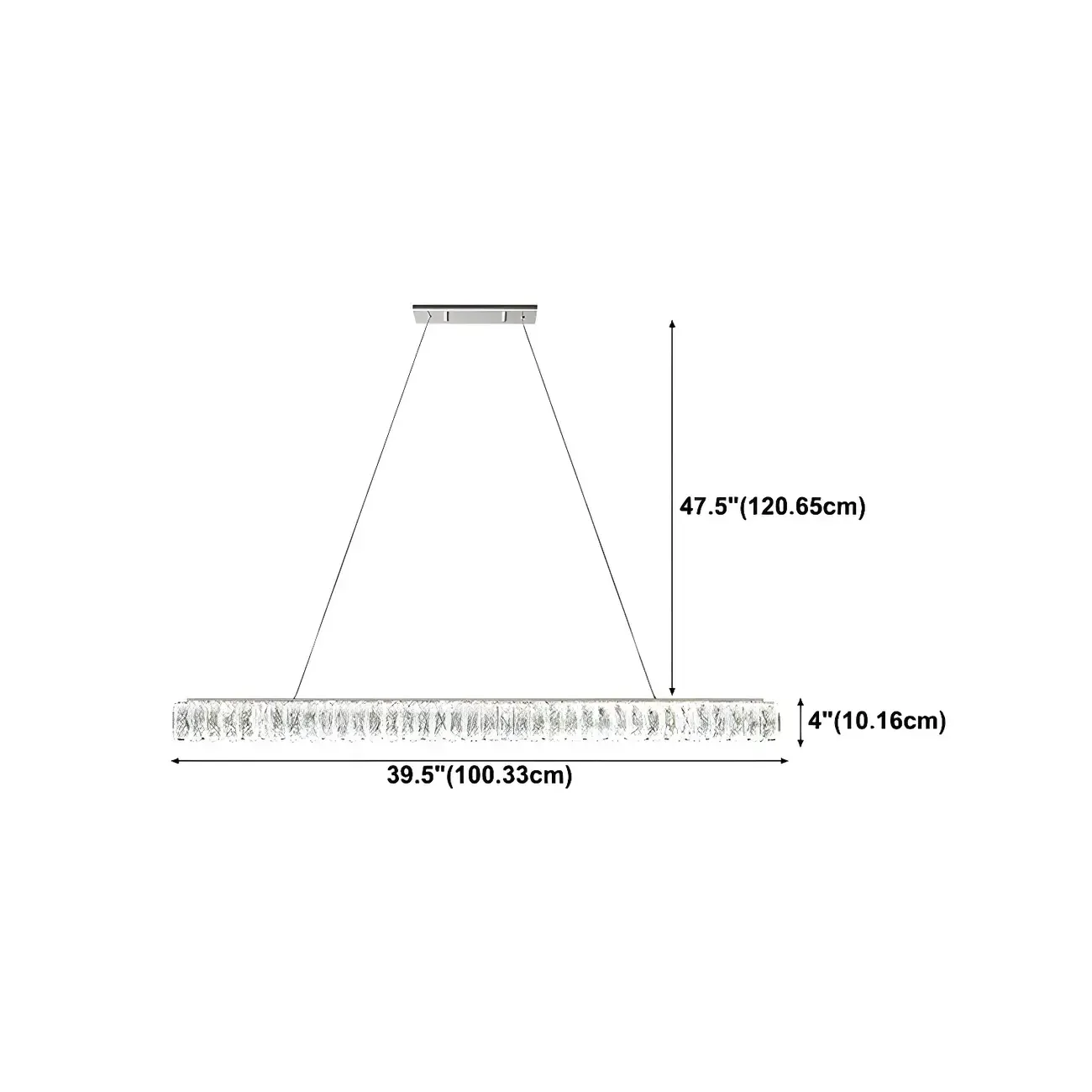 Trendy Modern Crystal Linear Pendant Light