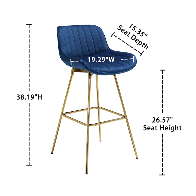 Art Leon Swivel Velvet Bar Stools (Set of 2)