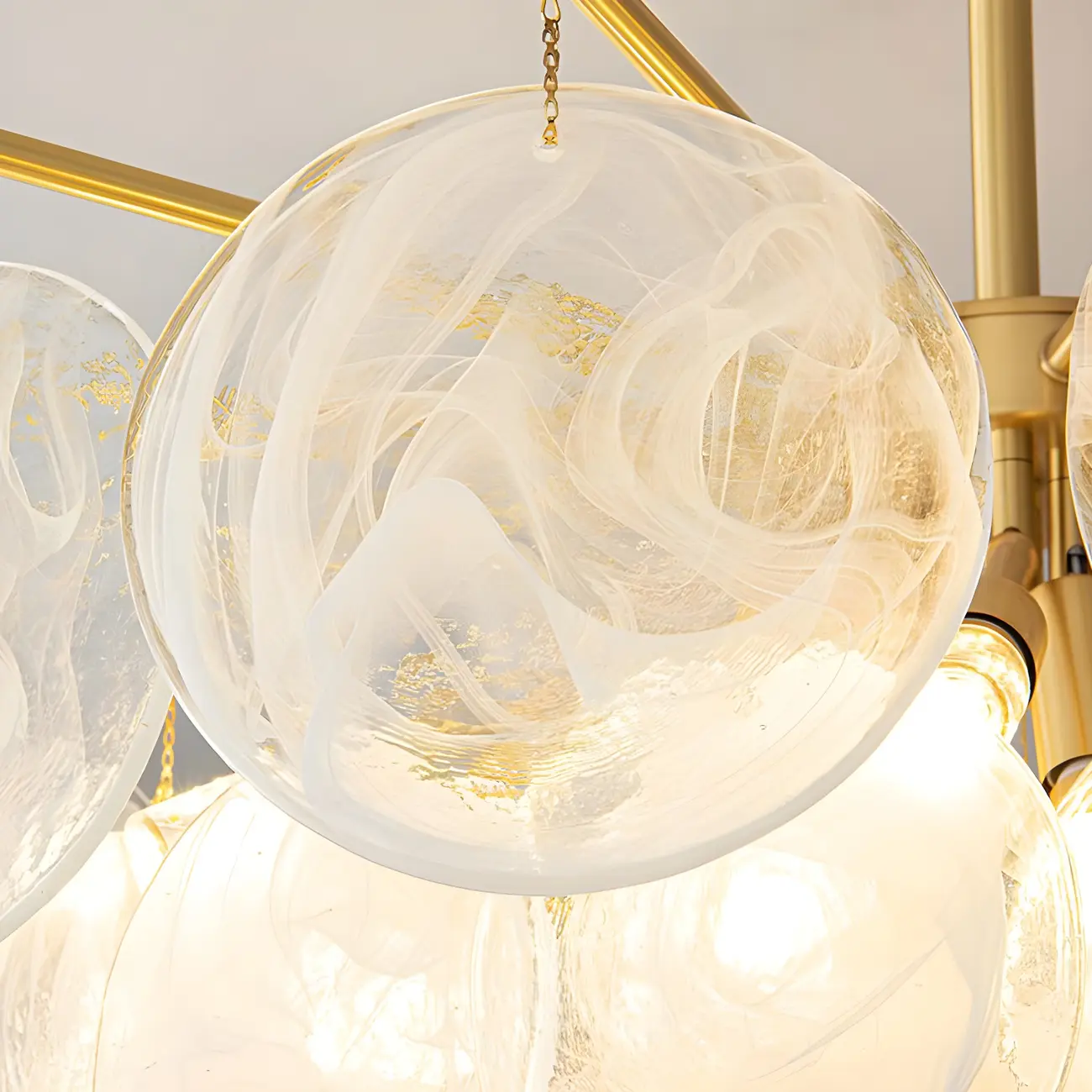 Modern Metal Ambient Glass Chandelier