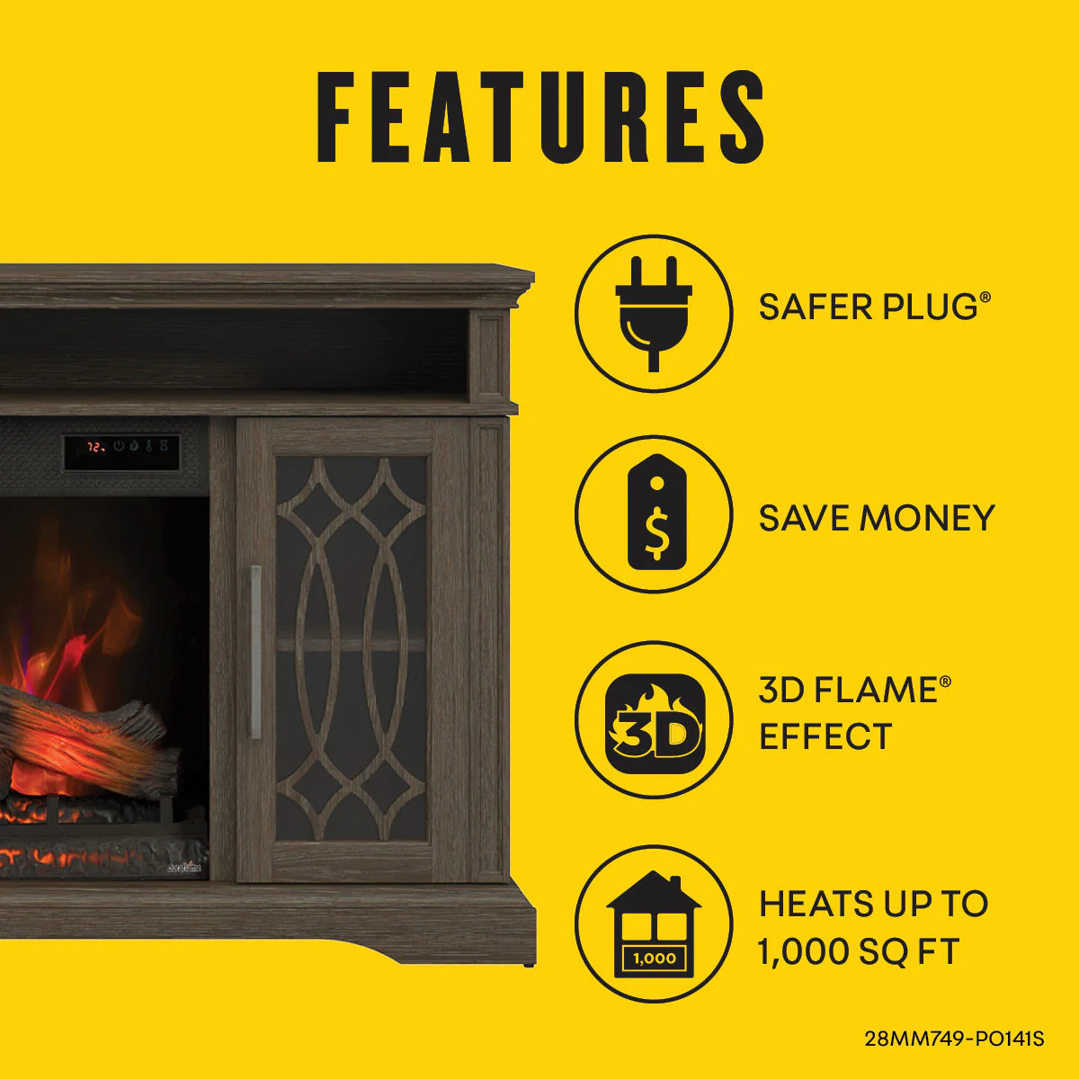 duraflame? Modern Farmhouse Electric Infrared Fireplace TV Stand Media Console with Remote