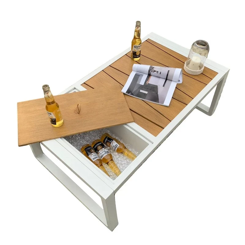 Modern Outdoor Conversation Set with Coffee Table and Ice Bucket