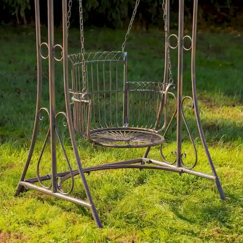 Oasis iron Garden Swing Chair in Antique Bronze - 42.9x35.4x78.74