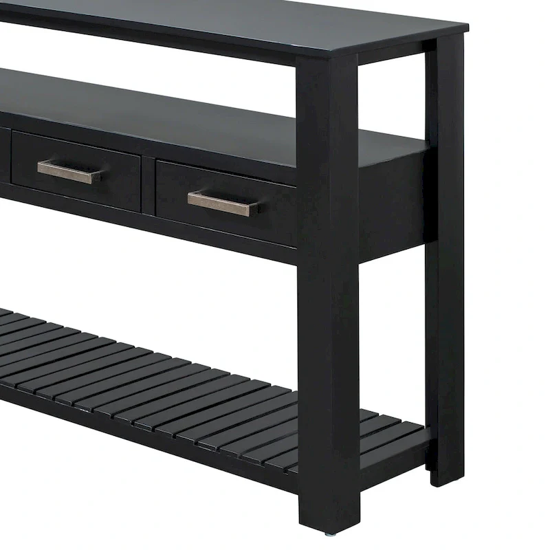 62.2 Modern Console Table with 4 Drawers and 2 Shelves