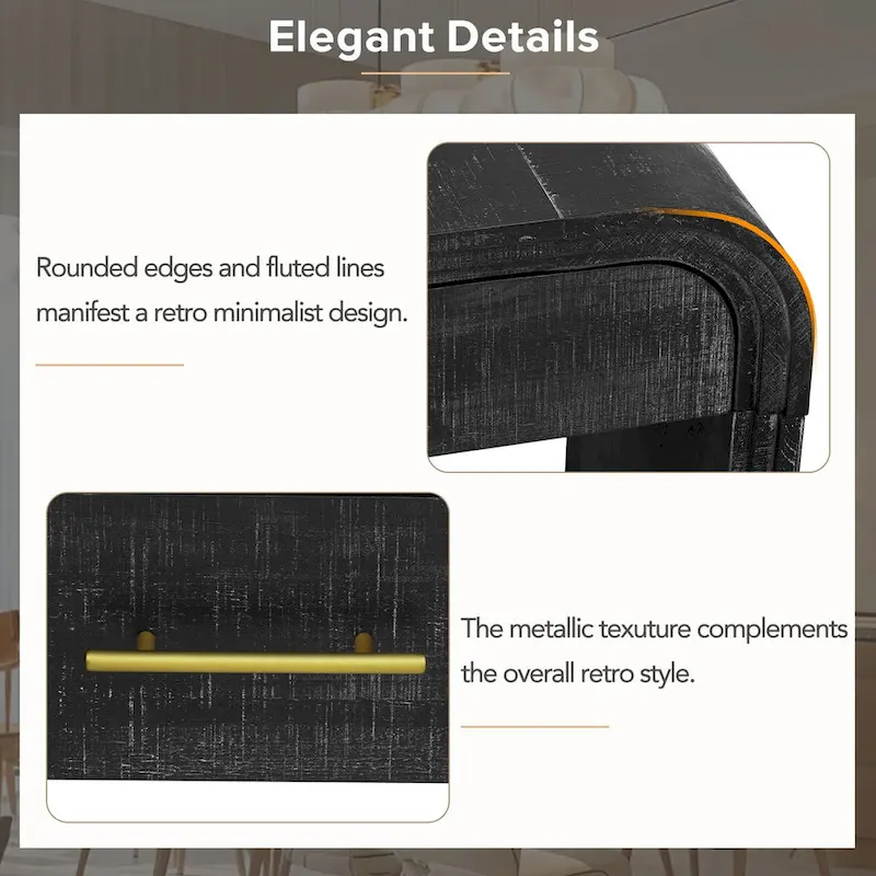 Nestfair Unique Retro Silhouette Console Table with Two Drawers