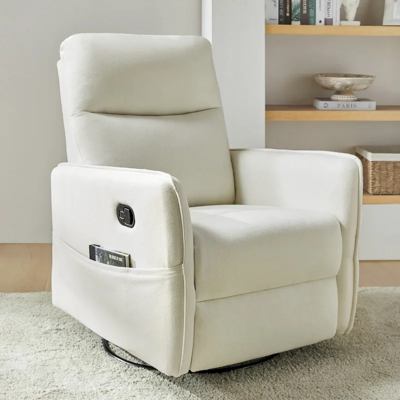 Curtis Rocker Swivel Recliner with Two Side Pockets by HULALA HOME