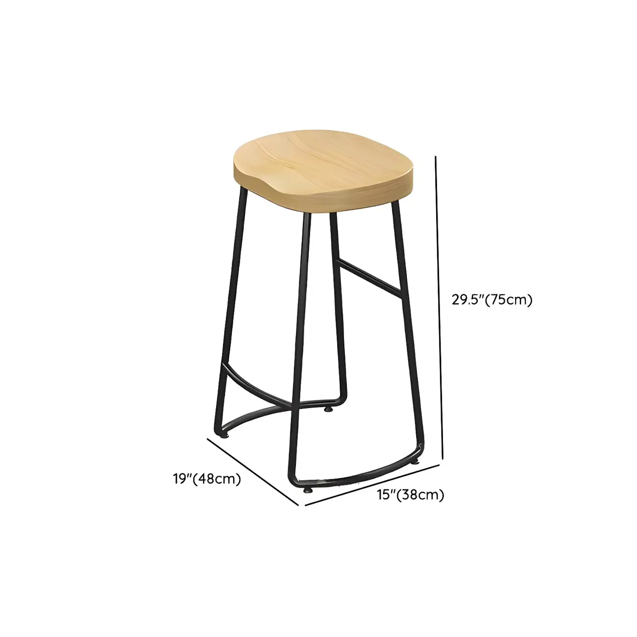 Natural Finish Bar Table Set with Backless Stools