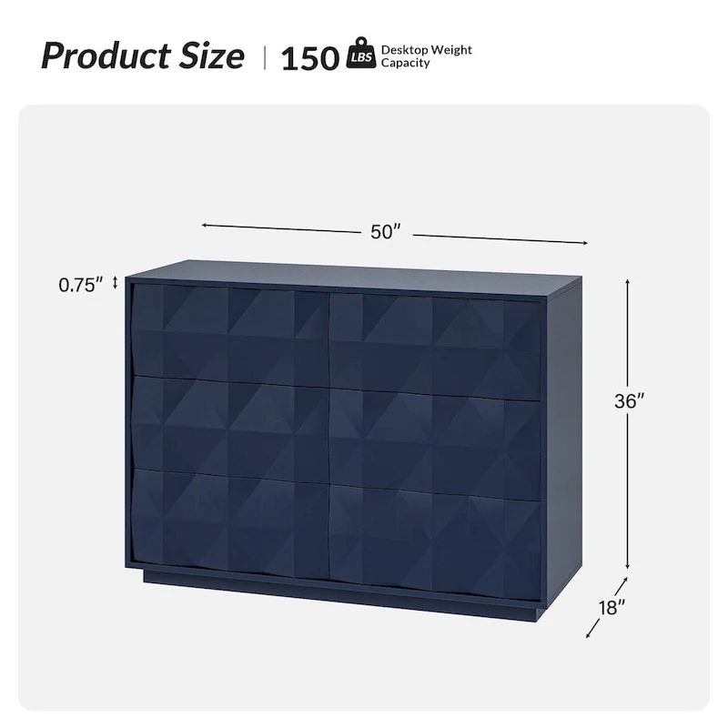 Linus Modern 6-Drawer Dresser by HULALA HOME