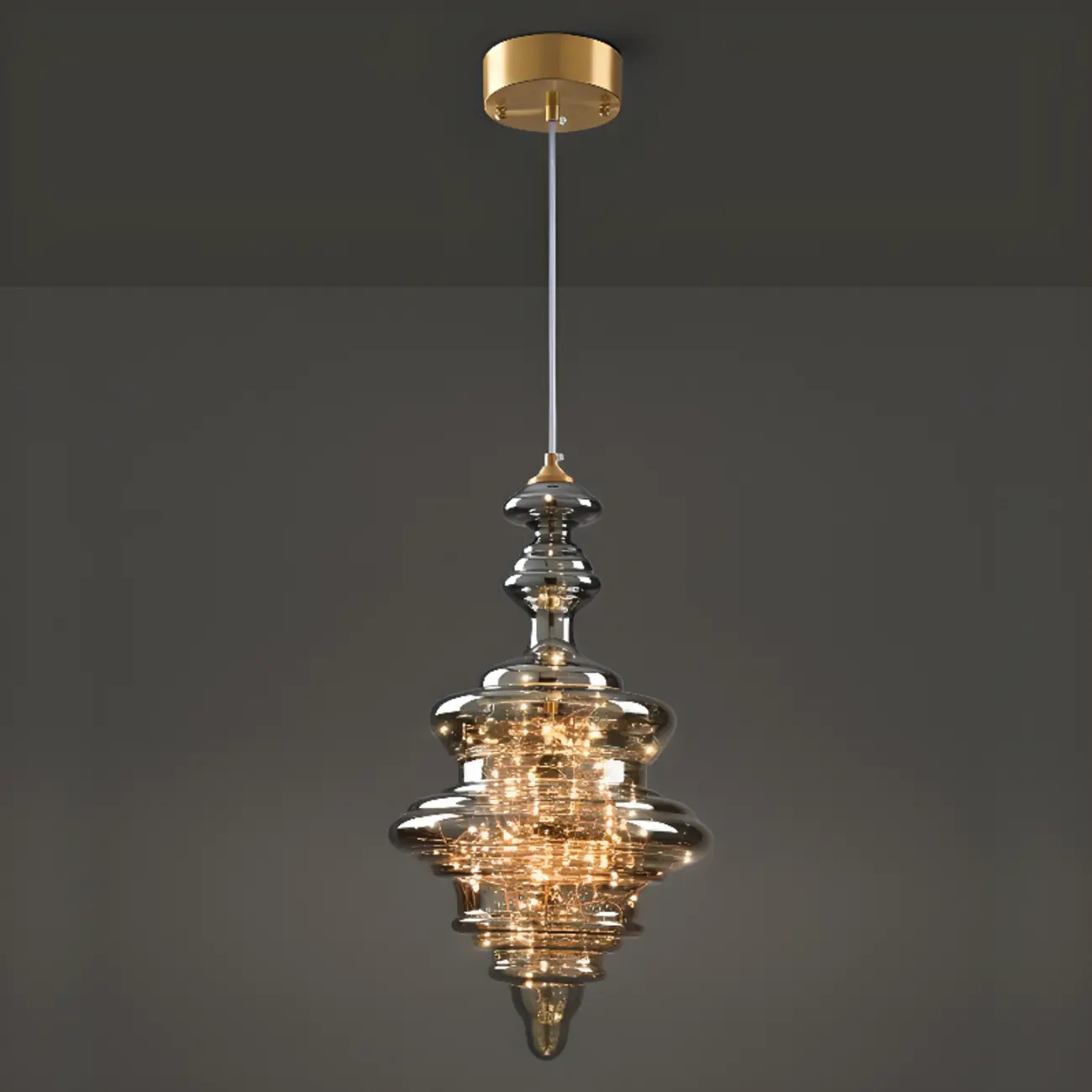 Modern Clear Glass Dining Room Pendant Light