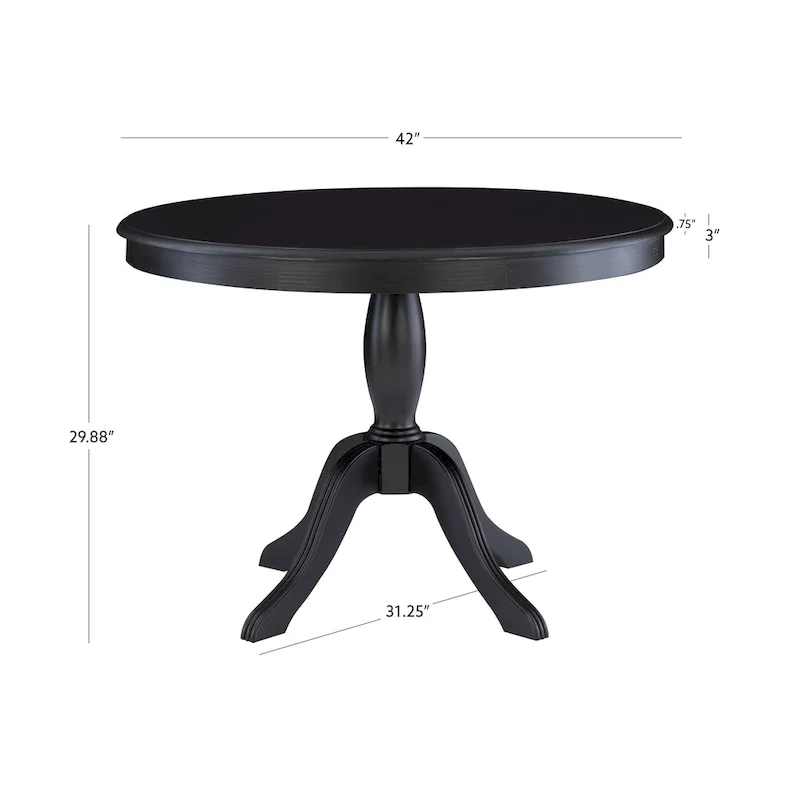 Josie Round Solid Wood Pedestal Table