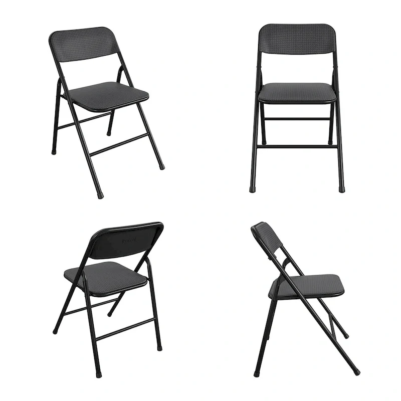 COSCO 5-Piece Folding Vinyl Table and Fabric Chair Set - 5 piece