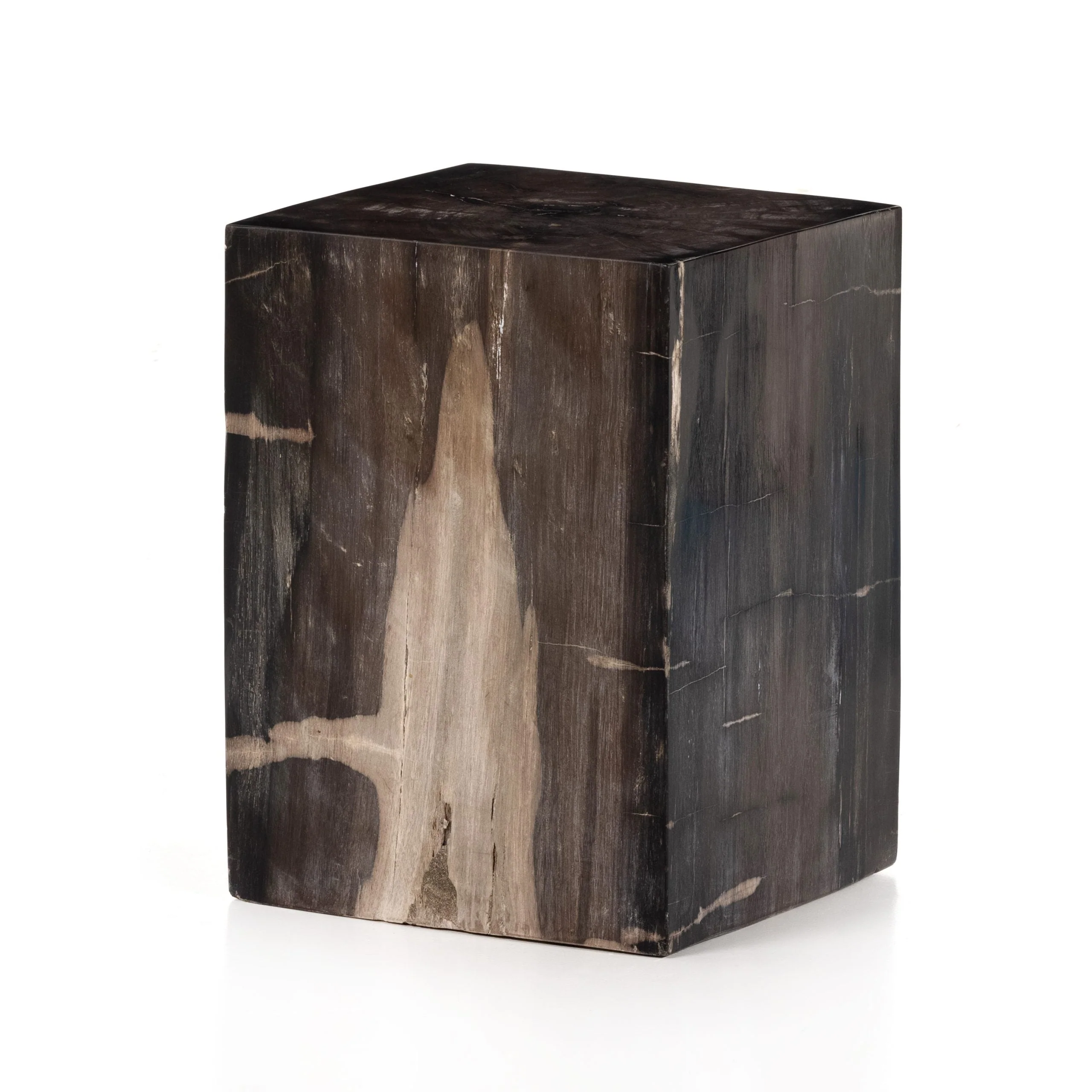 BUCK END TABLE-DARK PETRIFIED WOOD