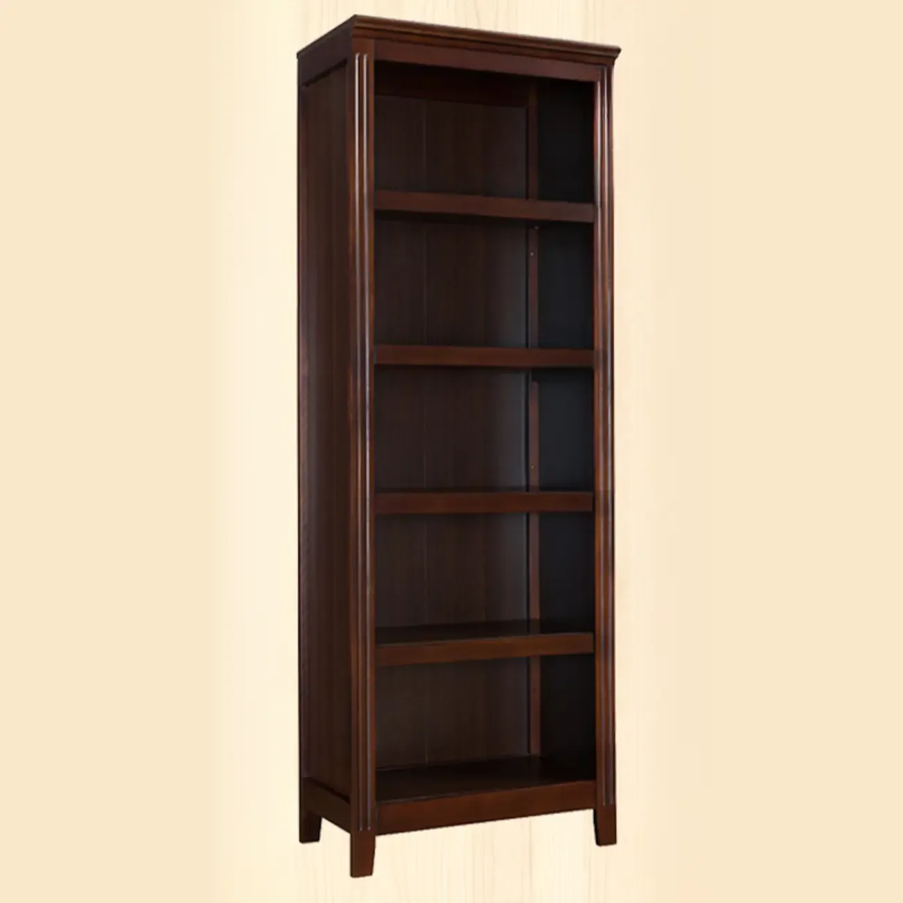 Classic Birch Wood 5-Tier Vertical Barrister Bookcase