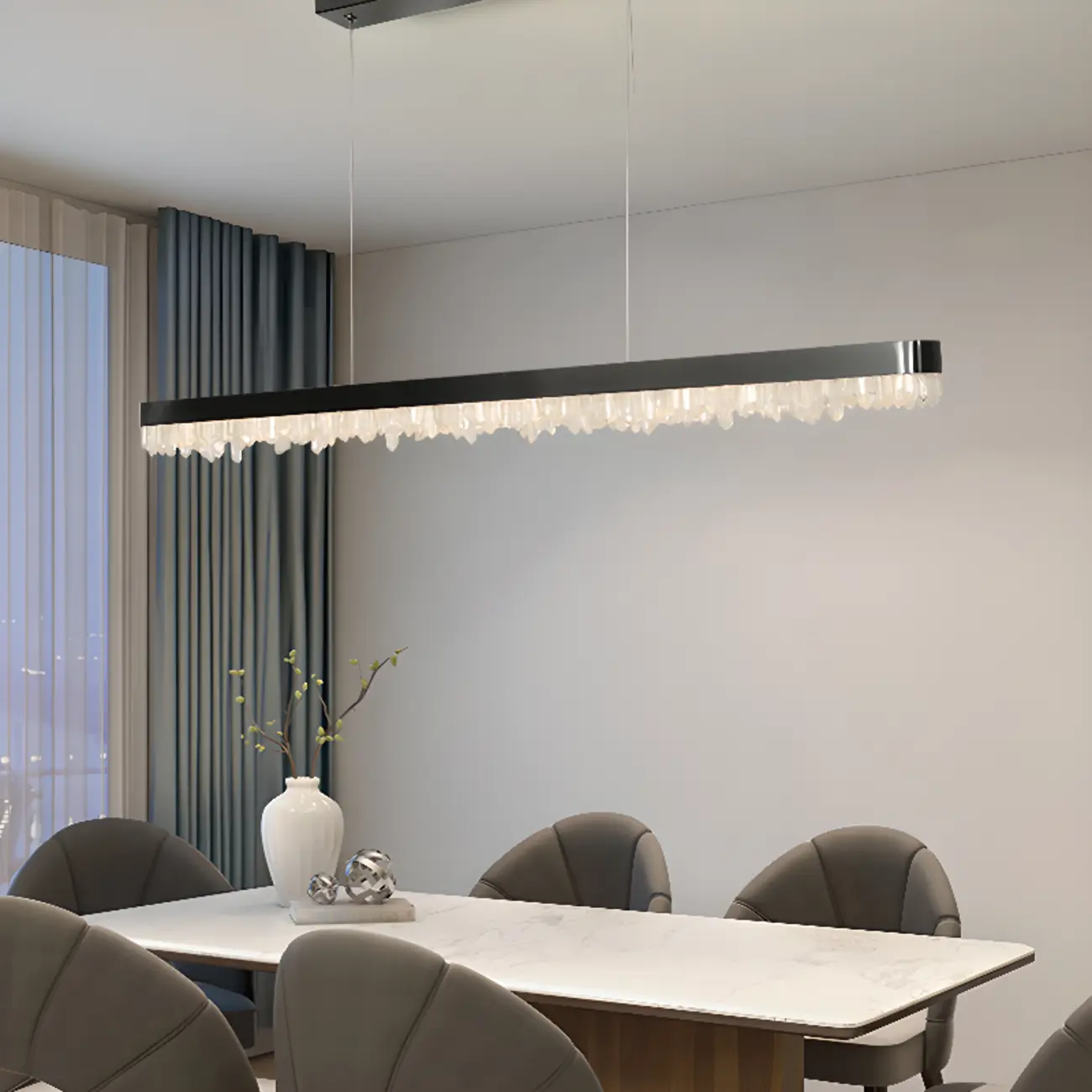 Modern Crystal Kitchen Island Pendant Light Dimmable LED