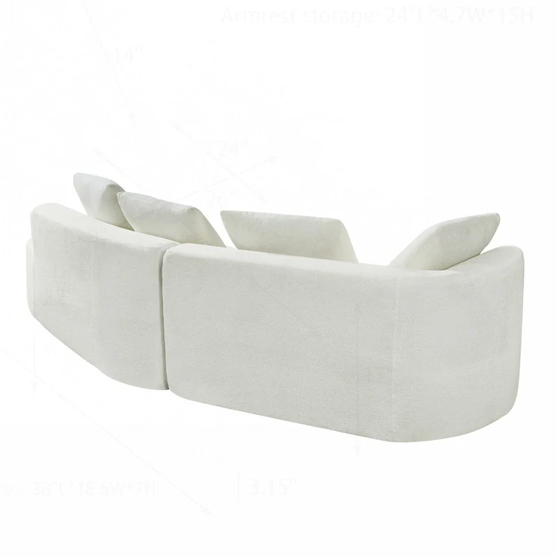 Modern Curved Sectional Sofa with High-Quality Upholstery and Spacious Seating