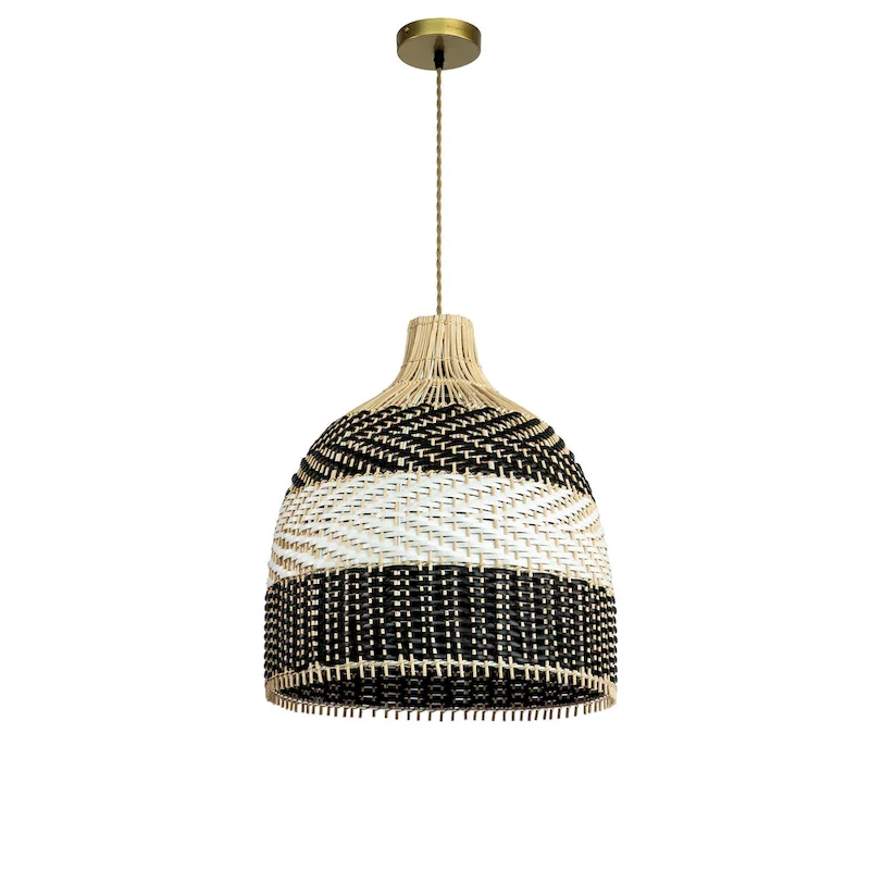 Rattan Black&White Pendant Light