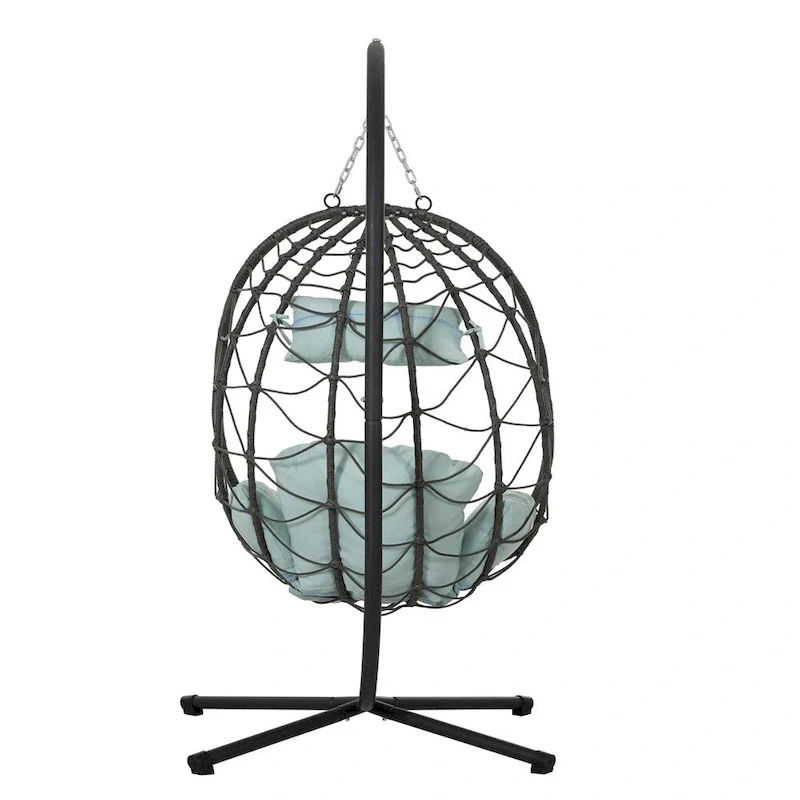 Egg Chair with Stand,Swing Chair,Patio Wicker Hanging Basket Chair