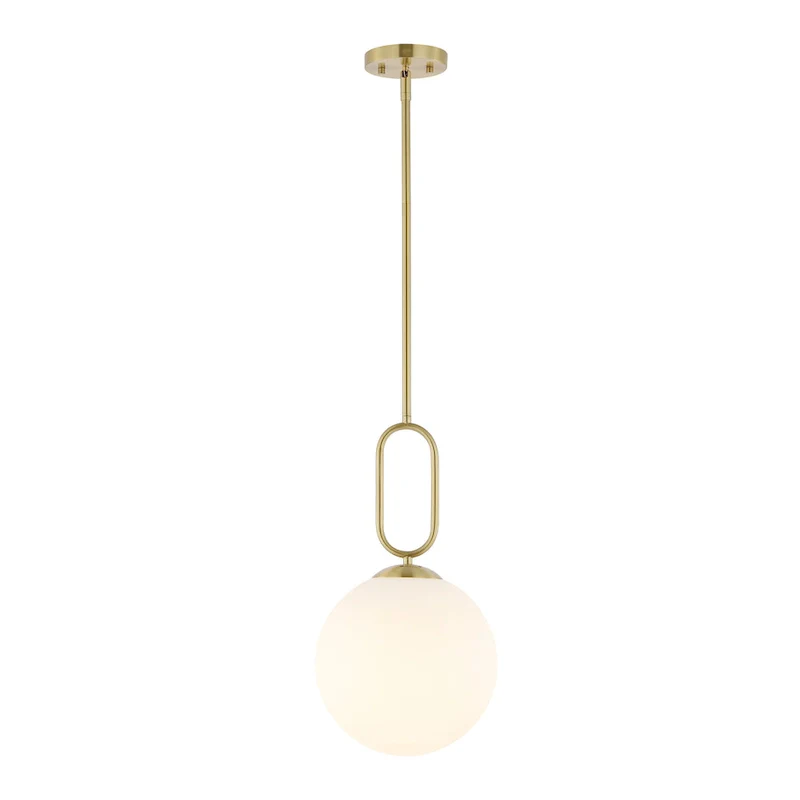 SAFAVIEH Lighting Rodanthi Extendable Pendant - 10 In. W x 10 In. D x 27-57 In. H - Brass - 10Wx10Dx57H