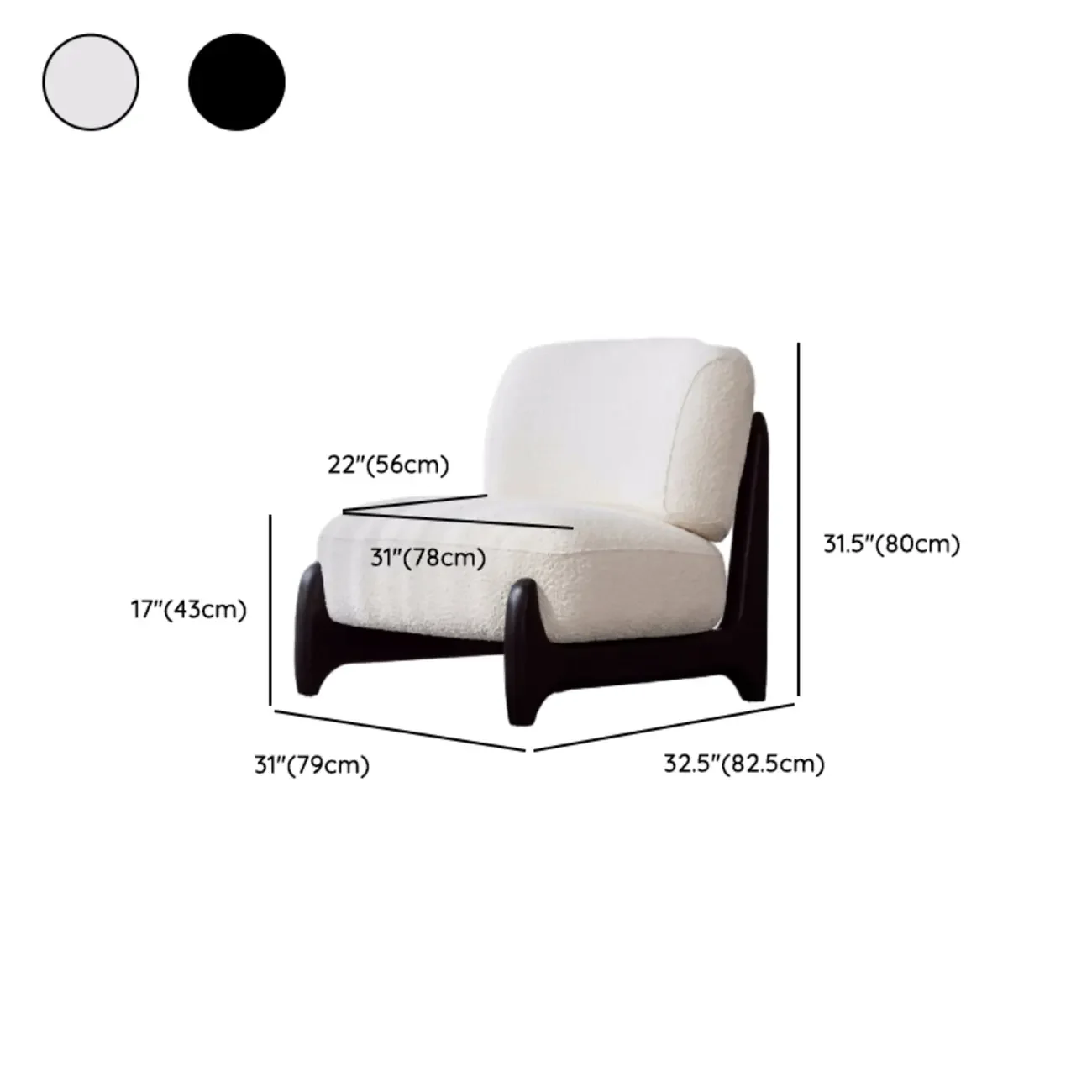 Modern Fabric Black Slipper Chair with Cushion