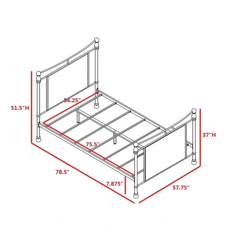 Upholstered Metal Bed
